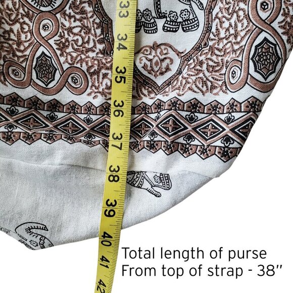 Boho Elephant Crossbody Cotton Purse Made in Thailand 100% Cotton Comfy Bag - Picture 12 of 16